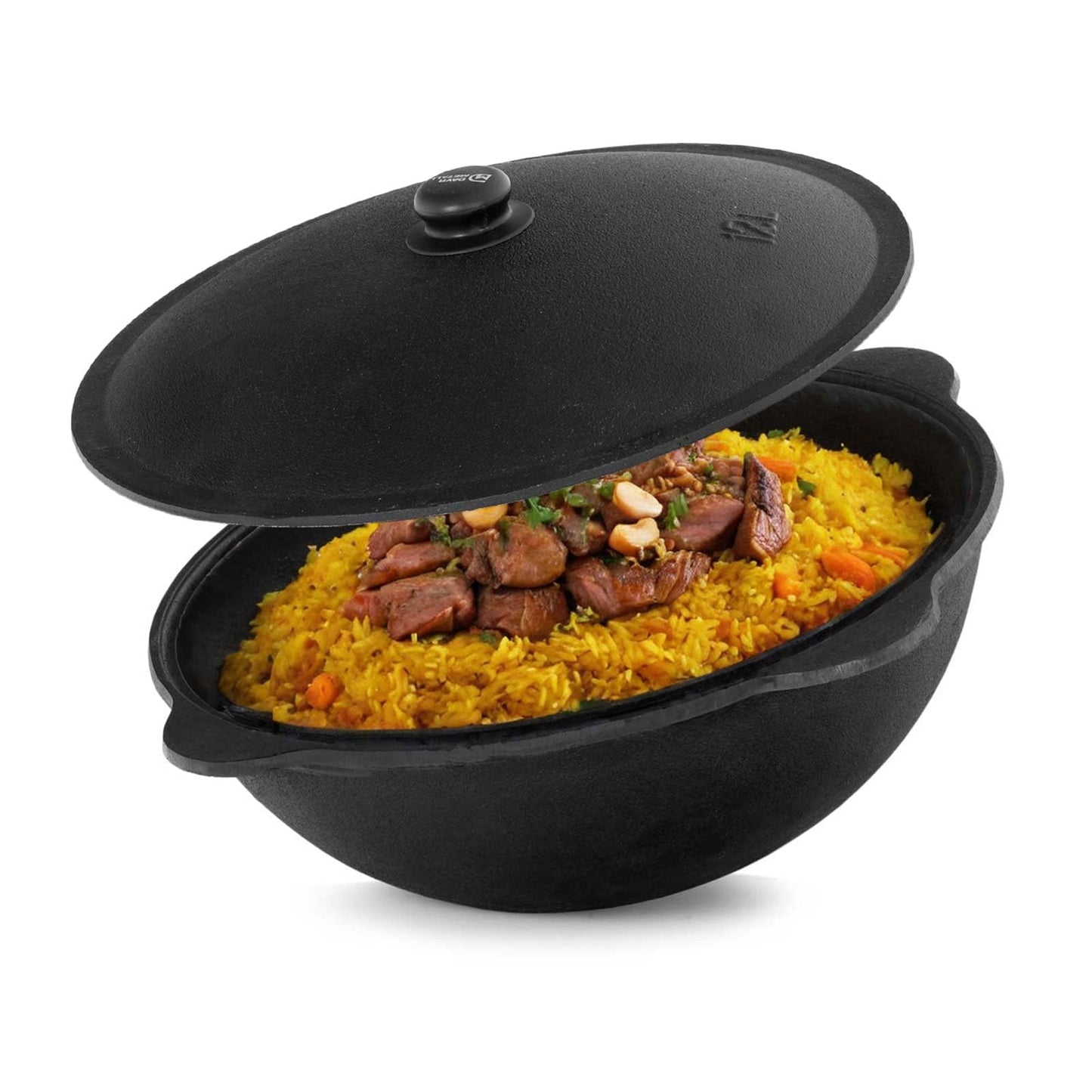 38 cm chimney with 12L cauldron; stainless steel Uchag with chimney; camping stove, fire pit, goulash cauldron, wok, one-pot stove, Hungarian kettle, pot for field kitchen.