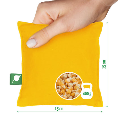 Herbalind Original Cornhole Game Bean Bag Set - high-quality toss bags 15x15cm, ideal for outdoor Cornhole board game, made from 100% cotton with 400g corn filling (Yellow and Anthracite)
