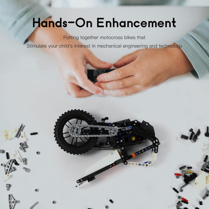 CASAFUNY Motorcycle Compatible with Lego Technic, 1:8 City Car Toy 434-piece model with Rotating Wheels Sticker, Birthday Gift for Boys and Girls aged 8 9 10 11 12 years old, White