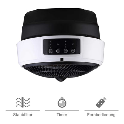 BE COOL air cooler with water cooling, 3-in-1 evaporative cooler, humidifier, fan, 3 speeds, 5 liter water tank, 45 watts, 1050 m³/h, timer, remote control, white/black, BCP5AC2101F.