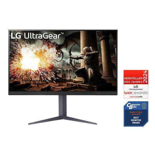 LG Electronics 32GS75QX-B.AEU UltraGear™ QHD Gaming IPS Monitor 32" (80 cm), 2560 x 1440, 16:9, 1ms GtG, 180 Hz, HDR10, 400 cd/m² brightness (typ.), NVIDIA G-Sync™ Compatible, AMD FreeSync™ - Grey