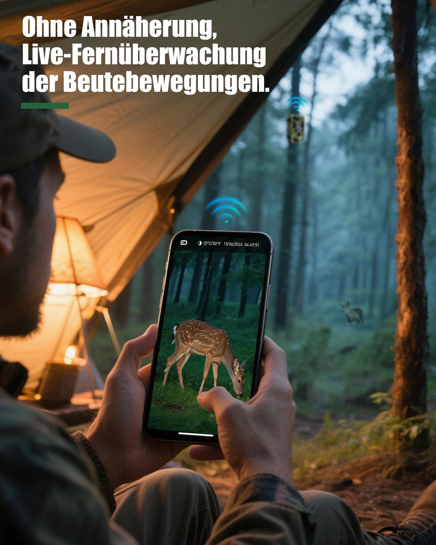 HAZA 4K WiFi Trail Camera with App, 60MP HD Wildlife Camera with 940nm Night Vision, Motion Sensor, SD Card, 120° Wide Angle, 0.1s Trigger, IP66 rated for Wildlife Monitoring/Deer Scouting.