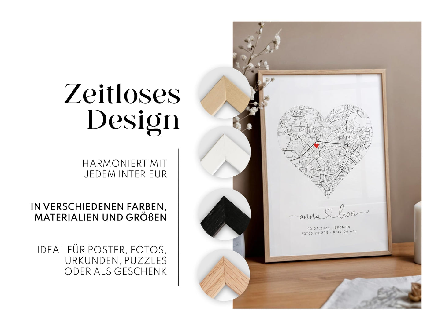 Artower® picture frame for 50 x 70 cm natural oak wood Thin frame | Poster frame Large vintage collage | Picture frame 50x70cm | Wooden frame Wooden picture frame | Wooden poster frame Real wood