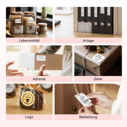 NIIMBOT B21 Label Printer, Self-Adhesive Labeling Machine Bluetooth Label Maker Sticker Printer, Portable Label Printer for Barcode Retail Office, Red.