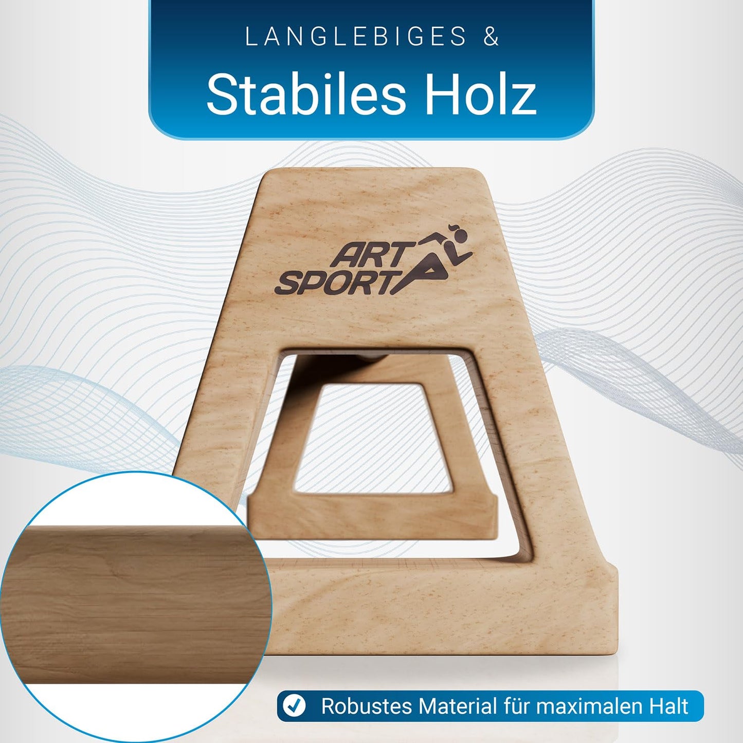 ArtSport push-up handles made of wood XXL - Calisthenics, Parallettes, push-up bars, indoor & outdoor, ergonomic handstand handles