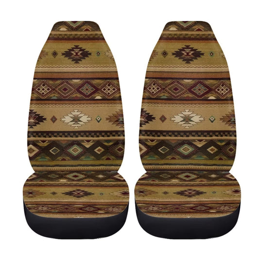 Showudesigns Boho Aztec Car Seat Covers Front Seats Only Southwest Car Accessories for Women Men Car Seat Protection Car Floor Mat Covers for Sedan, Truck, SUV.