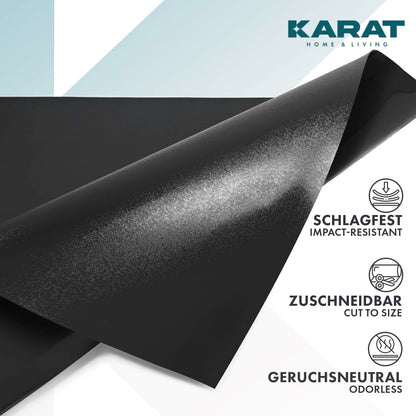 KARAT Floor Protection Mat for Hard Floors - Neo - Floor Protection Mat for Office Chair for Parquet Laminate Floor Mat Office Chair - Thickness: 1.5 mm (Black, 114 x 500 cm)