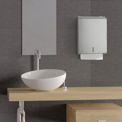 modunful Paper Towel Dispenser Wall Mount - Multifold Trifold Paper Towel Dispenser, Large Capacity Stainless Steel Tissue Holder, Suitable for Bathroom and Public Places