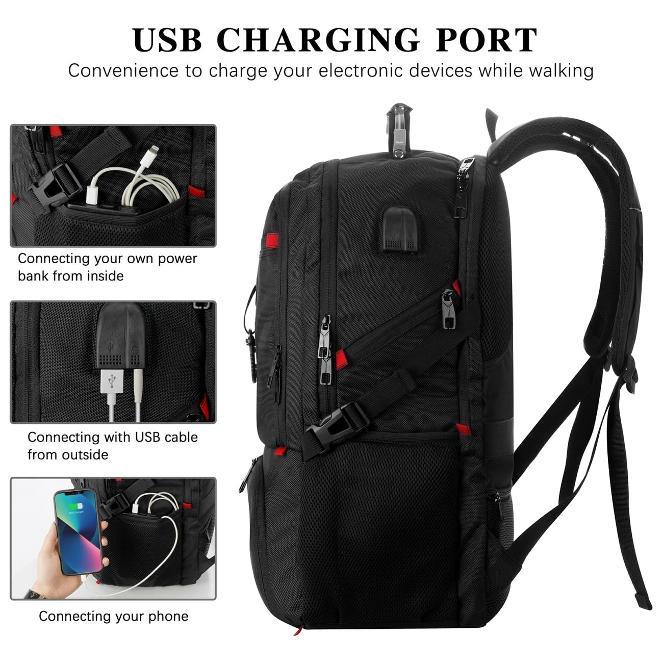 VESERI Laptop Backpack for Men and Women 18.4 Inch, Gym Bag School Backpack for Boys Teens with Shoe Compartment, Waterproof Shoulder Bag for Gym Travel Work