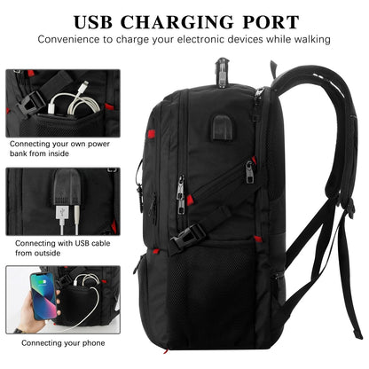 VESERI Laptop Backpack for Men and Women 18.4 Inch, Gym Bag School Backpack for Boys Teens with Shoe Compartment, Waterproof Shoulder Bag for Gym Travel Work