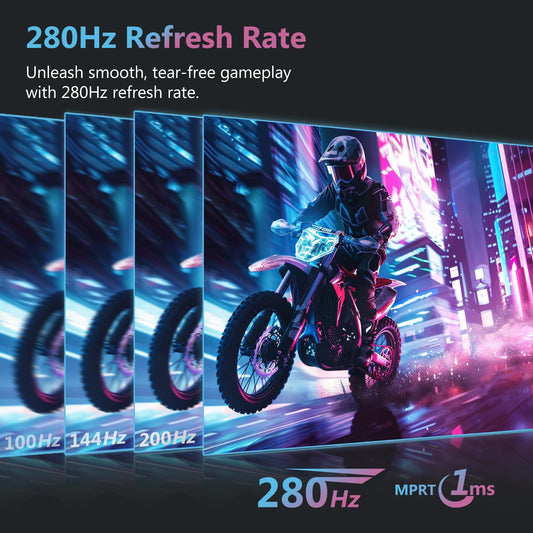 Z-Edge 27-inch curved gaming monitor with 280Hz (DP) and 240Hz (HDMI) refresh rates, 1ms MPRT response time, Full HD LED display, 350cd/m² brightness, 16:9 aspect ratio, FreeSync, HDMI 2.0 & DisplayPort 1.2 - Black (2025 Version)