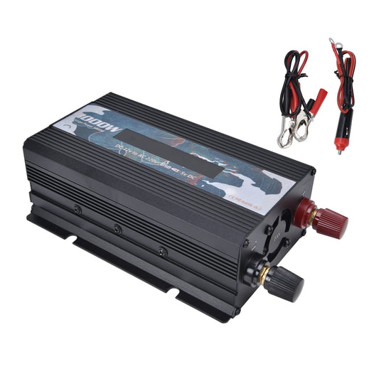 300W Pure Sine Wave Inverter DC 12V to AC 220V Multifunctional Battery Converter for Home, RV, Truck (Black)