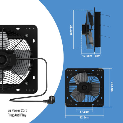 Aygrochy 250mm adjustable exhaust fan, industrial wall fan for heating, cooling, booster, grow tents, hydroponics, home use, ventilation and exhaust fan