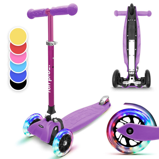 Fun Pro ONE scooter, the safe premium scooter for kids aged 3 and up, with LED wheels, foldable, for toddler boys and girls, suitable for kids aged 3-6 years.