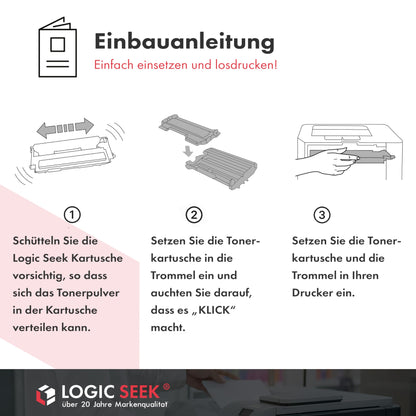 Logic-Seek 2 Toner XL replaces Brother TN2420 TN2410 double pack 2X 3,000 pages for Brother HL-L2350DW HL-L2370DN HL-L2375DW HL-L2310D MFC-L2710DW.