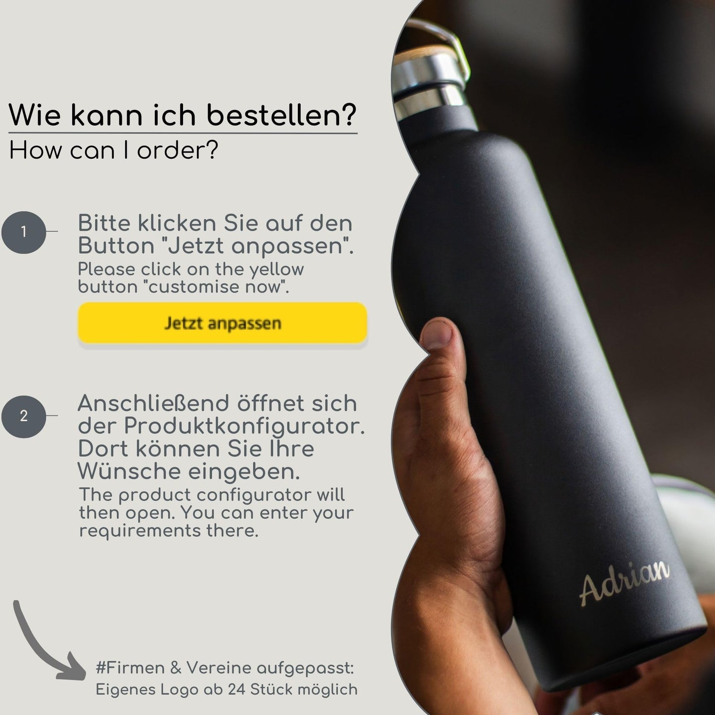 Milu® Engraved Water Bottle personalized - perfect for gifting on Easter, Father's Day, Mother's Day, Christmas, Back to School, Anniversary, Birthday, for women and men, moms, dads, and kids (500ml + Engraving)