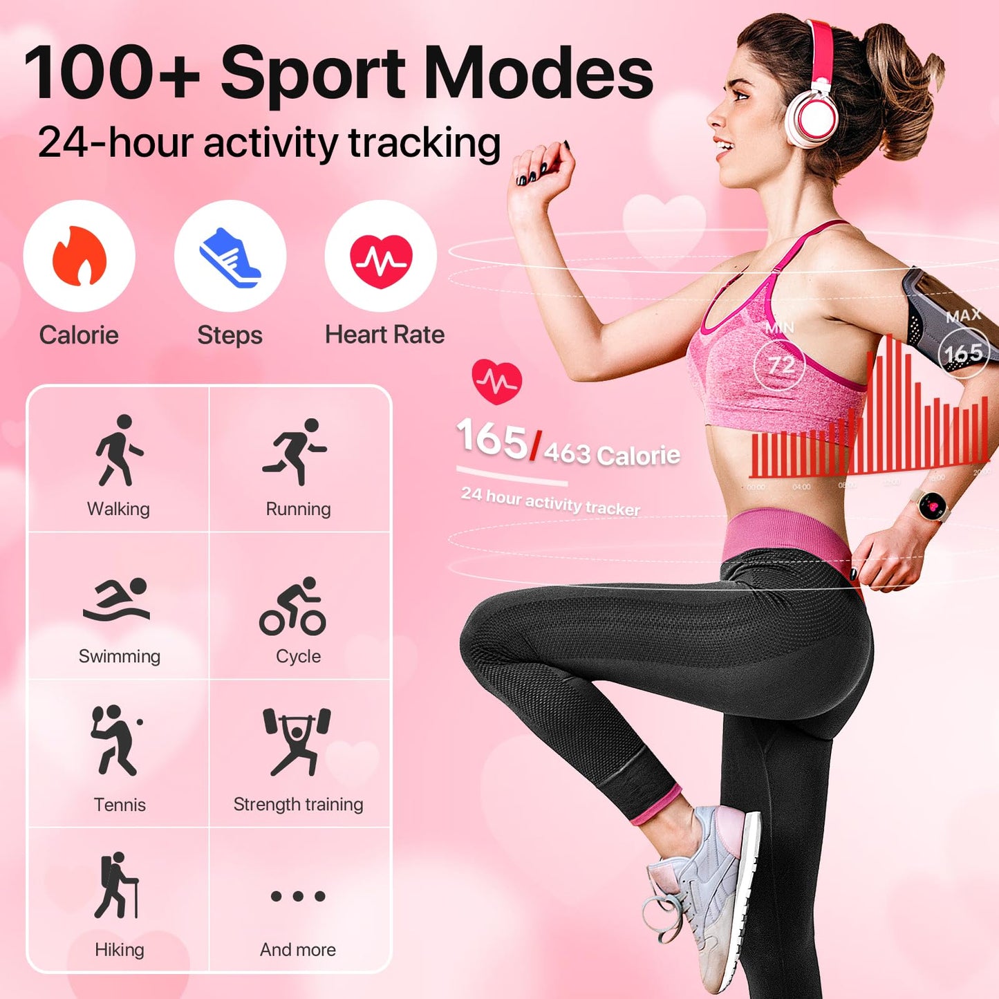 Nendefin Smartwatch Women, 1.39 inch round watch with phone function and Whatsapp voice assistant. Fitness tracker with activity tracker, 100+ sport modes. Women's fitness watch for Android iOS.