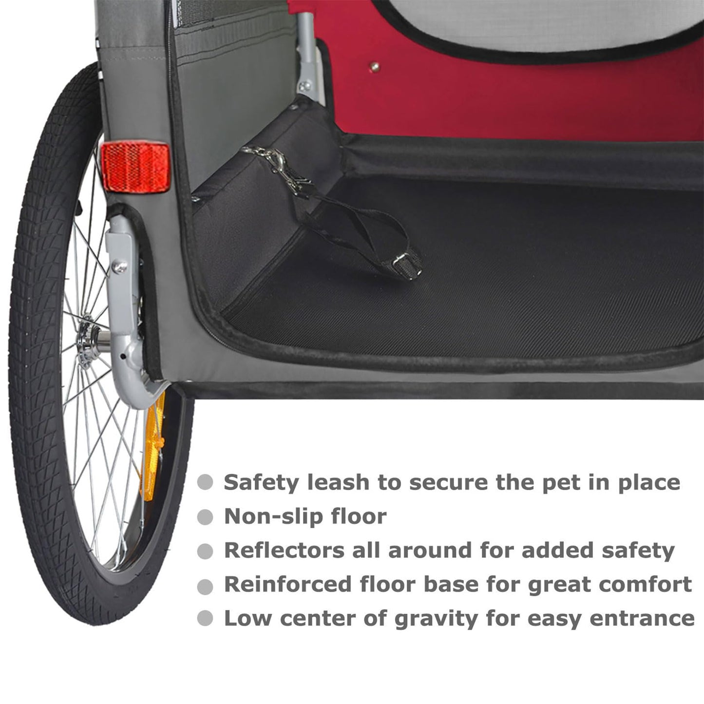 DOGGYHUT® Premium XL Dog Bike Trailer up to 45 kg Bike trailer for dogs Dog trailer for bicycles large dogs 80103 (RED/BLACK)