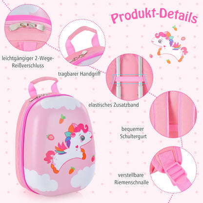 DREAMADE 2 piece kids suitcase & backpack, 16” +12” kids luggage set, kids trolley luggage, carry-on travel luggage hard shell suitcase for kids (Pink, 16 inch +12 inch)