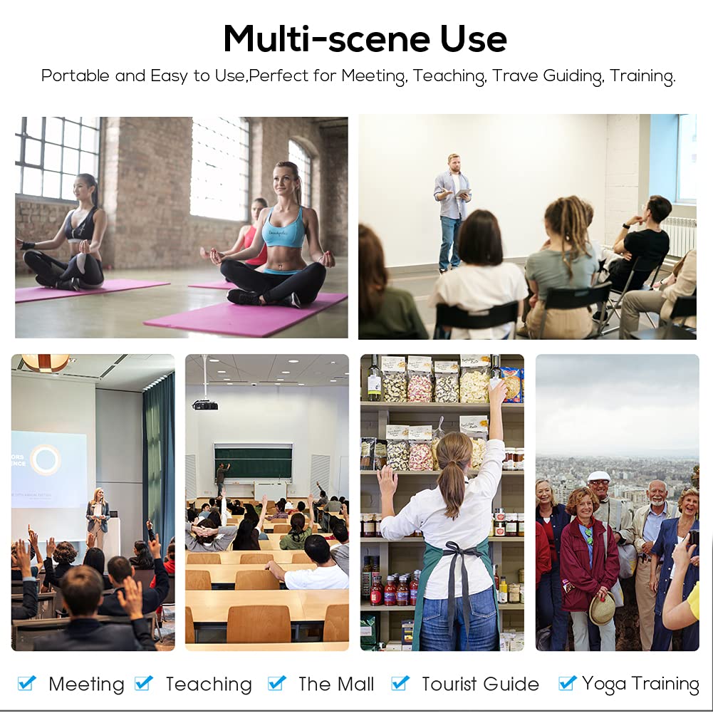 Voice Amplifier Wireless Portable Voice Amplifier Original Shidu PA System Speaker with Headset Microphone 10W Rechargeable Speaker for Teachers Tour Guide Sports Trainer