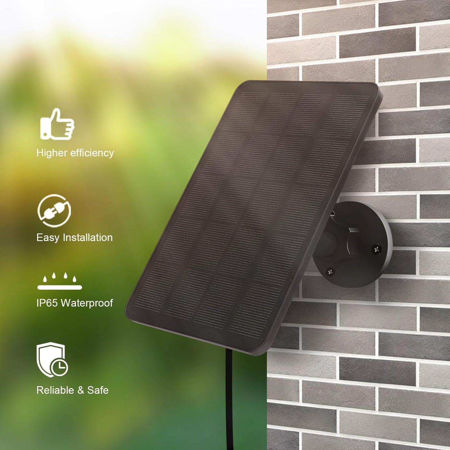 YCTechLife 4W Solar Panel for Blink Outdoor Camera (4th Gen), solar charger with rubber plug, IP65 waterproof, 13.12ft cable, 2 pack.