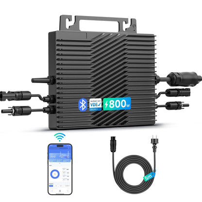iRnergy micro inverter 800W, PV inverter balcony power plant micro inverter MPPT, 5 meter AC cable, WLAN BT for solar panels