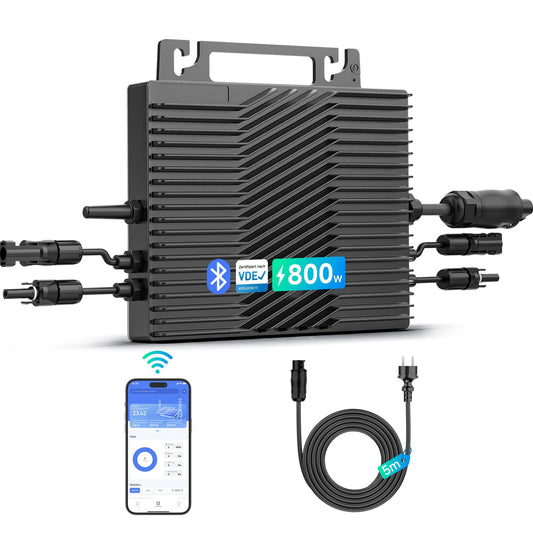 iRnergy micro inverter 800W, PV inverter balcony power plant micro inverter MPPT, 5 meter AC cable, WLAN BT for solar panels