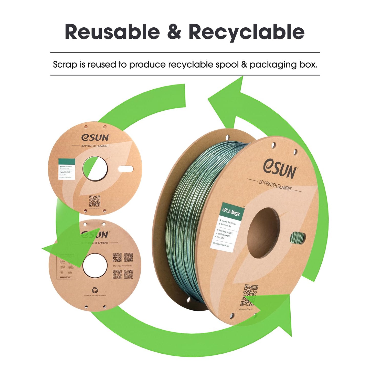 eSUN Dual Color PLA Filament 1.75mm, ePLA-Magic Glitter 3D Printer PLA Filament, Accuracy +/- 0.05mm, 1KG Spool (2.2 LBS) for 3D printers, Dark Shiny Gold