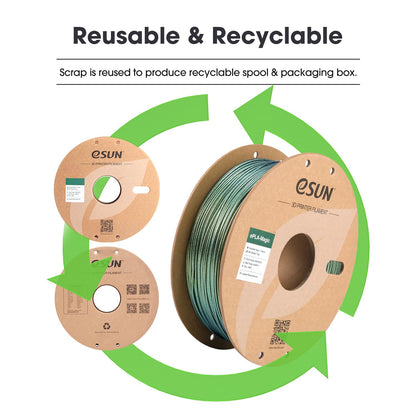 eSUN Dual Color PLA Filament 1.75mm, ePLA-Magic Glitter 3D Printer PLA Filament, Accuracy +/- 0.05mm, 1KG Spool (2.2 LBS) for 3D printers, Dark Shiny Gold
