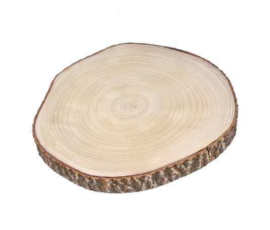 Solid wood tree disc natural - 40 to 45 cm - Wood disc for decorating crafting painting wood burning - Table decoration wood decor candle plate deco plate