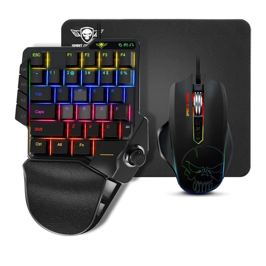 Spirit of Gamer - Xpert G900 Converter - Pack 3 in 1 RGB Keyboard + Mouse + Mousepad for PS4, Xbox S/X/ONE, and PC consoles - Opto-mechanical Keyboard with red switches - Mouse with 7 buttons and 3200 DPI.
