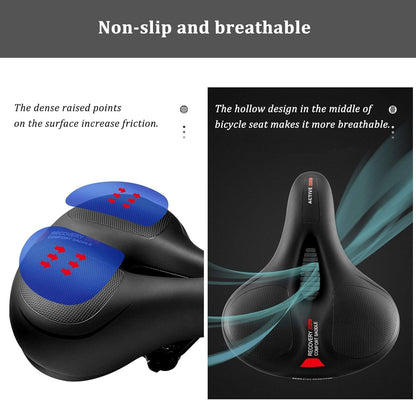 ROCKBROS Bike Saddle Comfortable Gel Seat Men Women Ergonomic Wide Bicycle Seat Soft Memory Foam MTB Road Bike 26*22cm Breathable Waterproof, Black