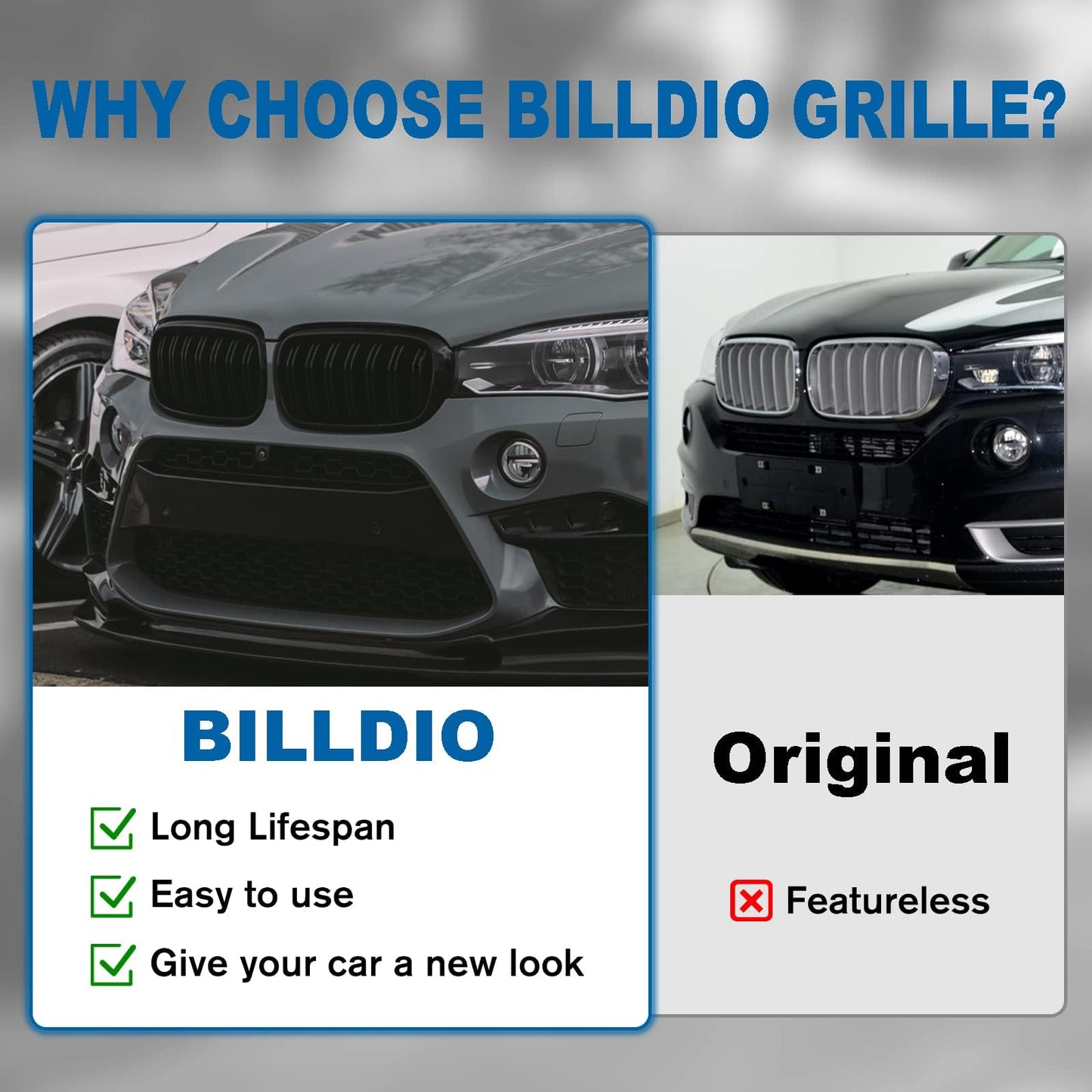 Gangying F15 F16 front grille for BMW X5 X6 F15 F16 kidney black double slat sport grille glossy black 2014 2015 2016 2017 2018