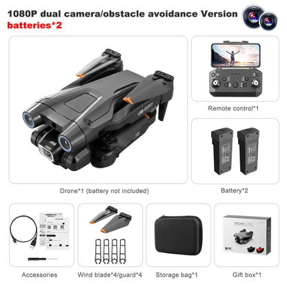 I3 PRO Drone with Camera HD 1080P, FPV WiFi Live Transmission Drone for Kids Beginners, Altitude Hold, One Key Landing, Optical Flow Hover, Headless Mode, 3D Flips, Obstacle Avoidance, 2 Batteries
