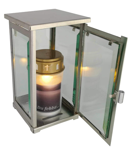 Grave light, grave lantern, modern stainless steel grave lamp including LED grave light.