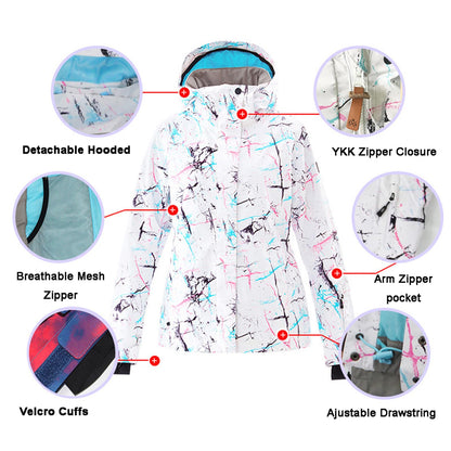 Womens ski suit snow suit windproof waterproof skiing snowboard jacket bib set for skiing snowboarding climbing SMNWT+Blue XS