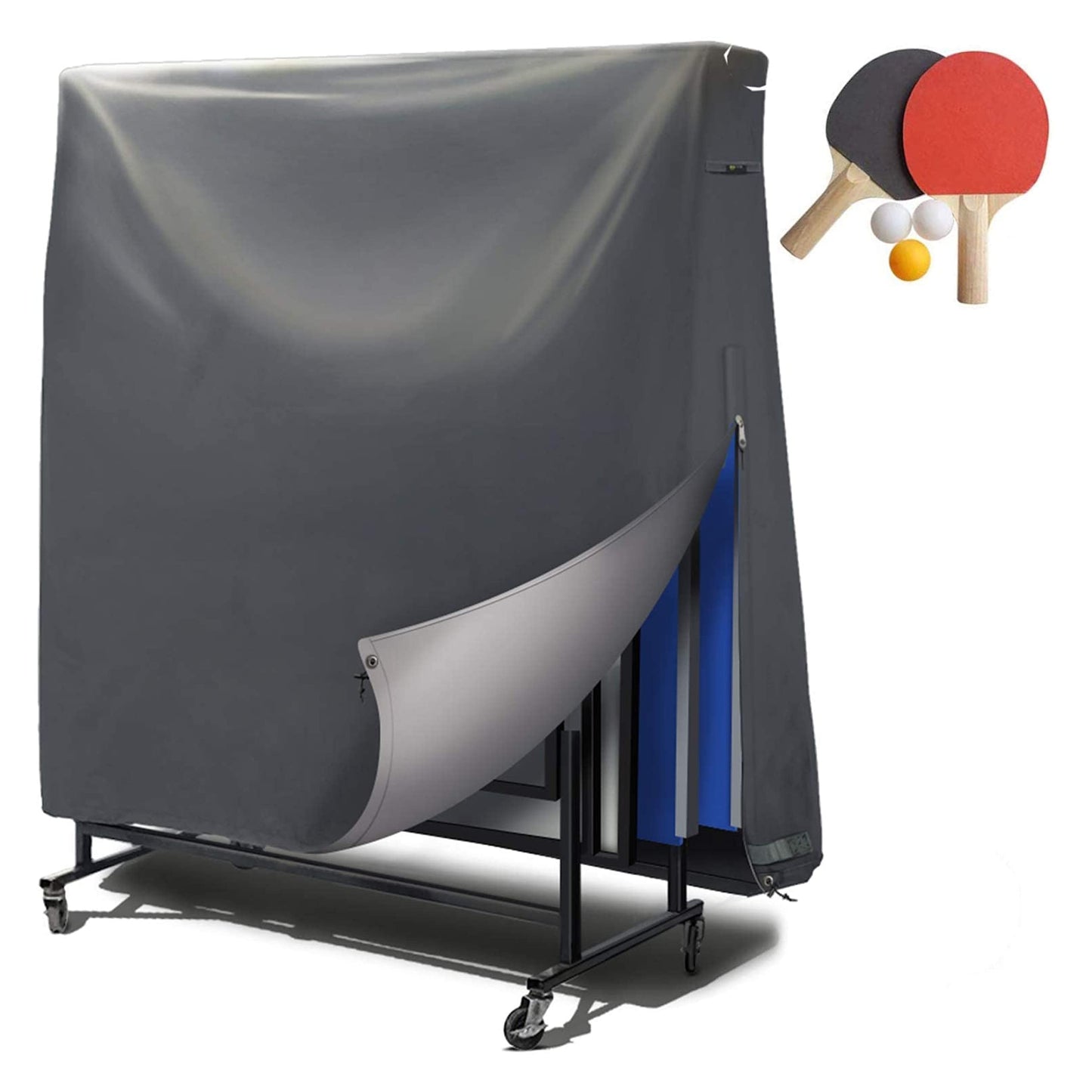 Cover table tennis table cover outdoor - PVC coating / bonded seams / ventilation window - cover for table tennis water resistant, UV resistant & winterproof - 185*165*70 cm