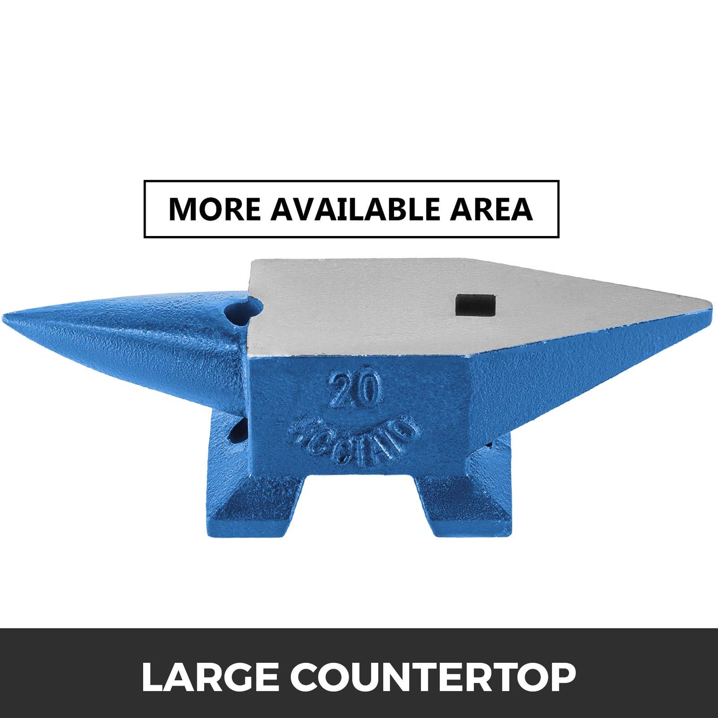 VEVOR Forge Anvil 20KG Forge Accessories Anvil Tools forged steel with round and square hole sturdy