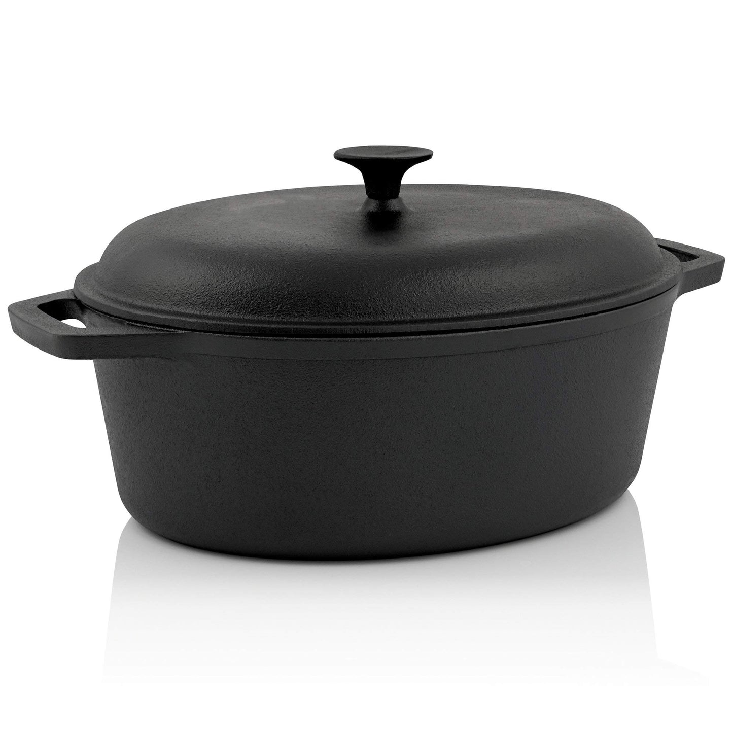 BBQ-Toro cast iron roaster I 6.4 liter cast iron pot I 33 x 26 cm pot with lid I cocotte for grill and oven.