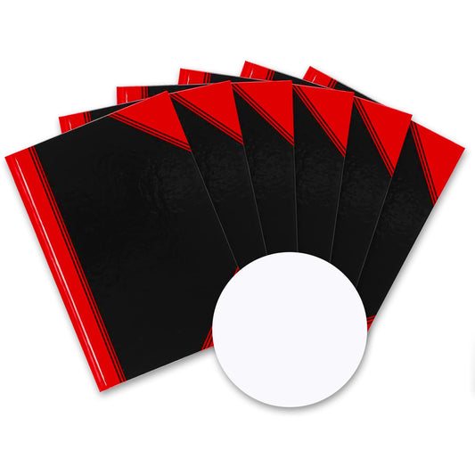 Bantex A4 blank notebook, 192 pages, 70 gsm, hardcover, black, pack of 6.