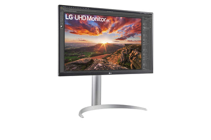 LG 27UP850N-W 27" 4K UHD 2160p UHD IPS monitor has HDMI/DP/USB-C connectivity with 90W power delivery.