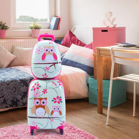 RELAX4LIFE Kids Suitcase with Wheels, 2 Piece Kids Luggage Set, Suitcase (16 inch) + Backpack (12 inch), Travel Suitcase for Kids, Kids Luggage, Travel Luggage, Kids Trolley, ABS Hard Shell Suitcase (Model 3)