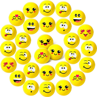 30 pieces of anti-stress balls for children and adults, smiley face stress balls, 1.6 inch mini foam stress relief balls, stress relief toys for children's birthday party favors (cute style)