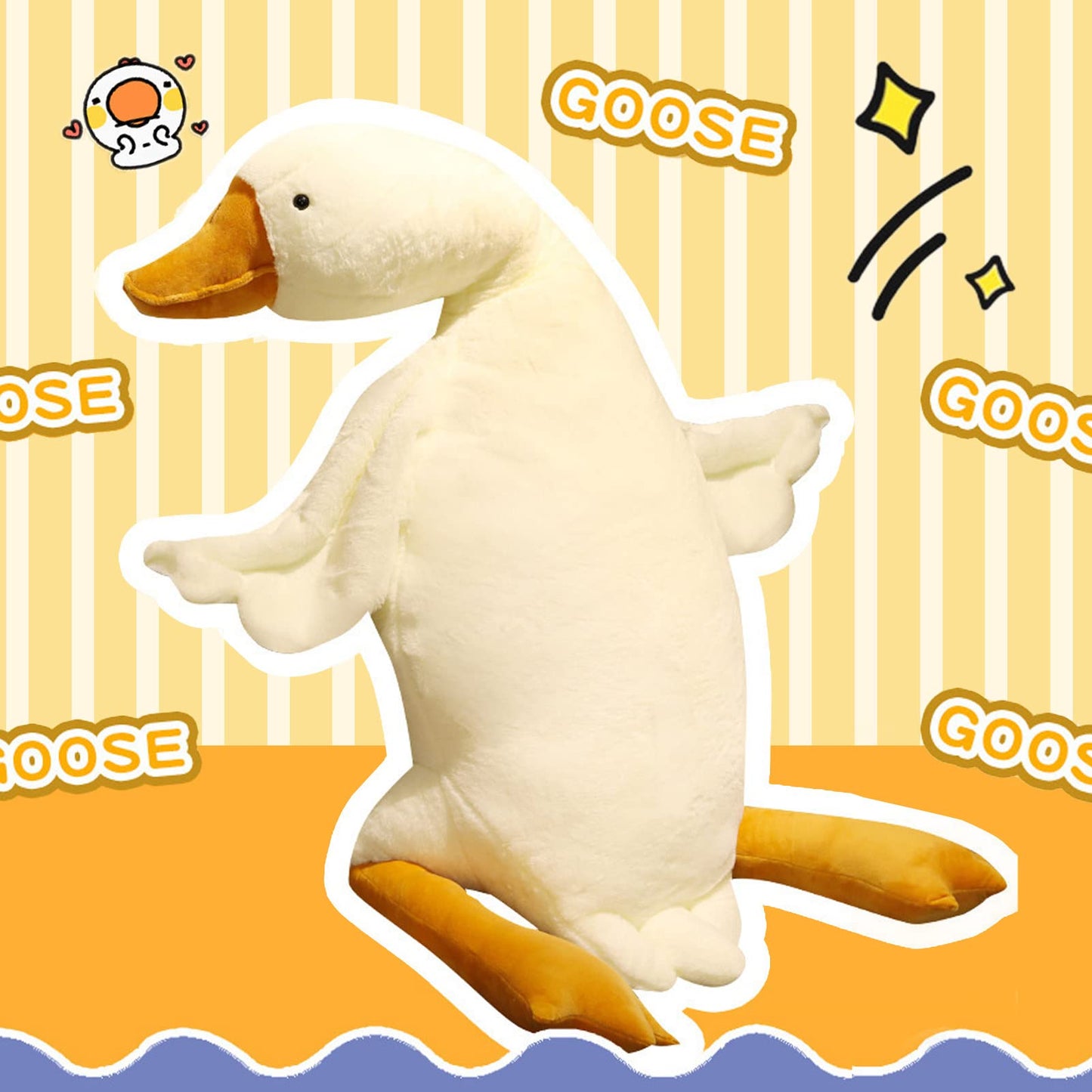 Tiiyee Goose plush toy, swan fabric plush Sweden Stuffed Toy Huge plush duck doll Soft plush toy Sleeping pillow cushion bed sofa floor toy birthday gift White 1.6M
