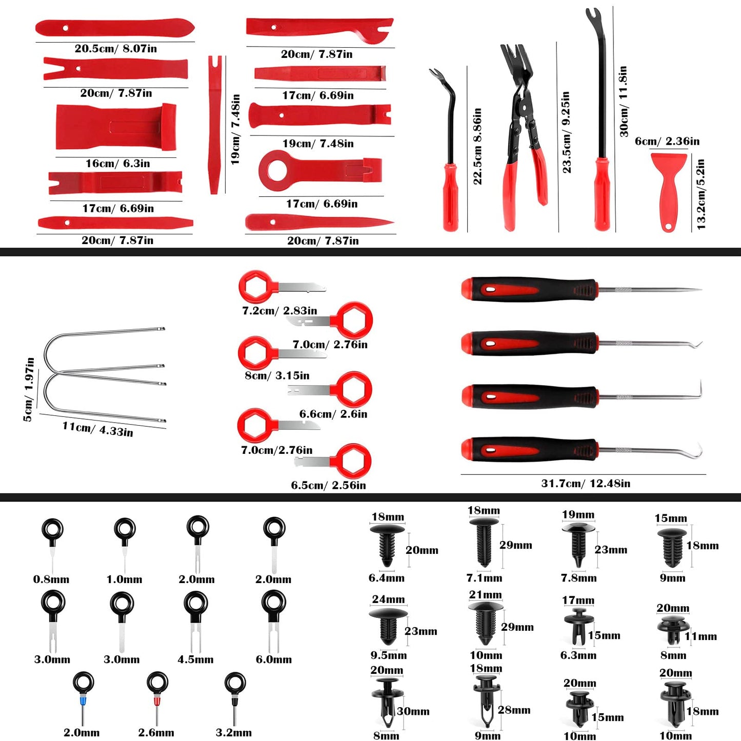 Aohoo Auto Disassembly Tools, 280 Piece Trim Removal Tool Set, for Trim Removal Plastic Pry Tool, Installation and Removal of Car Panel for Dashboard