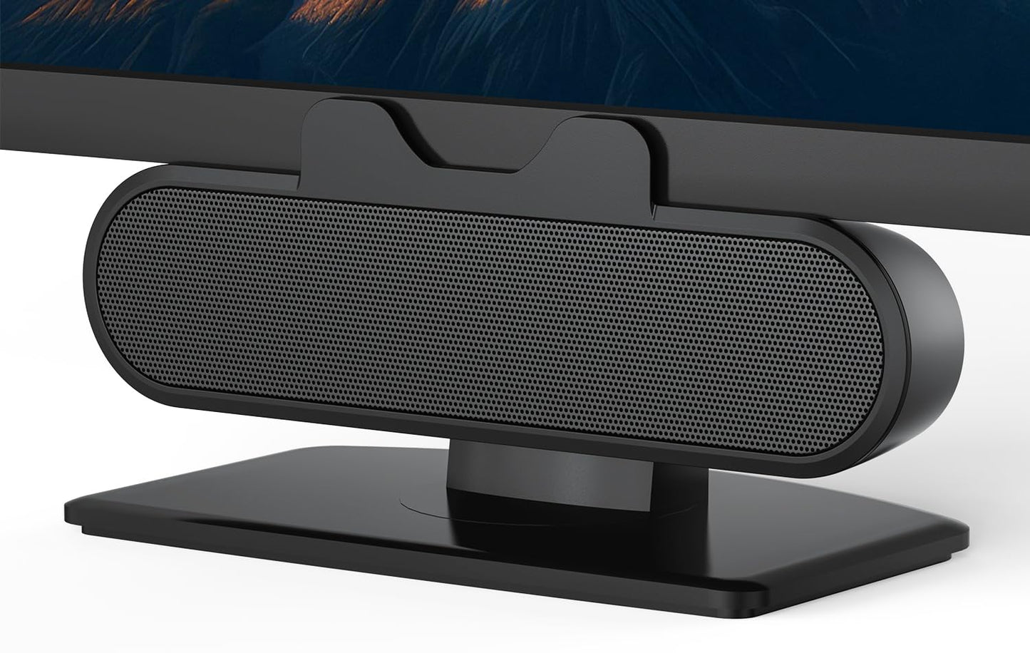 INGA USB speakers for computer monitor and laptop, clip-on desktop soundbar, USB/C-PC speakers, suitable for desktop, laptop, and Mac (Black).