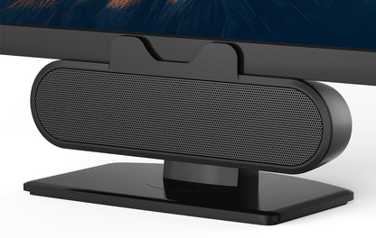 INGA USB speakers for computer monitor and laptop, clip-on desktop soundbar, USB/C-PC speakers, suitable for desktop, laptop, and Mac (Black).