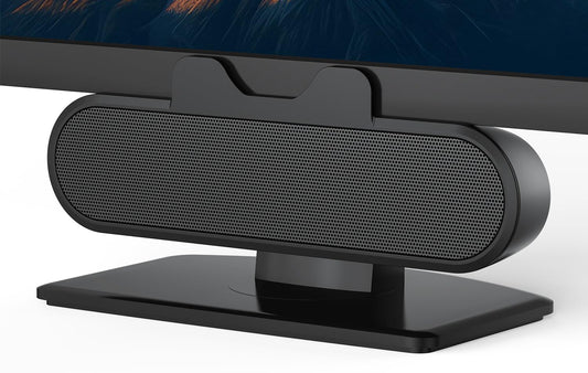 INGA USB speakers for computer monitor and laptop, clip-on desktop soundbar, USB/C-PC speakers, suitable for desktop, laptop, and Mac (Black).