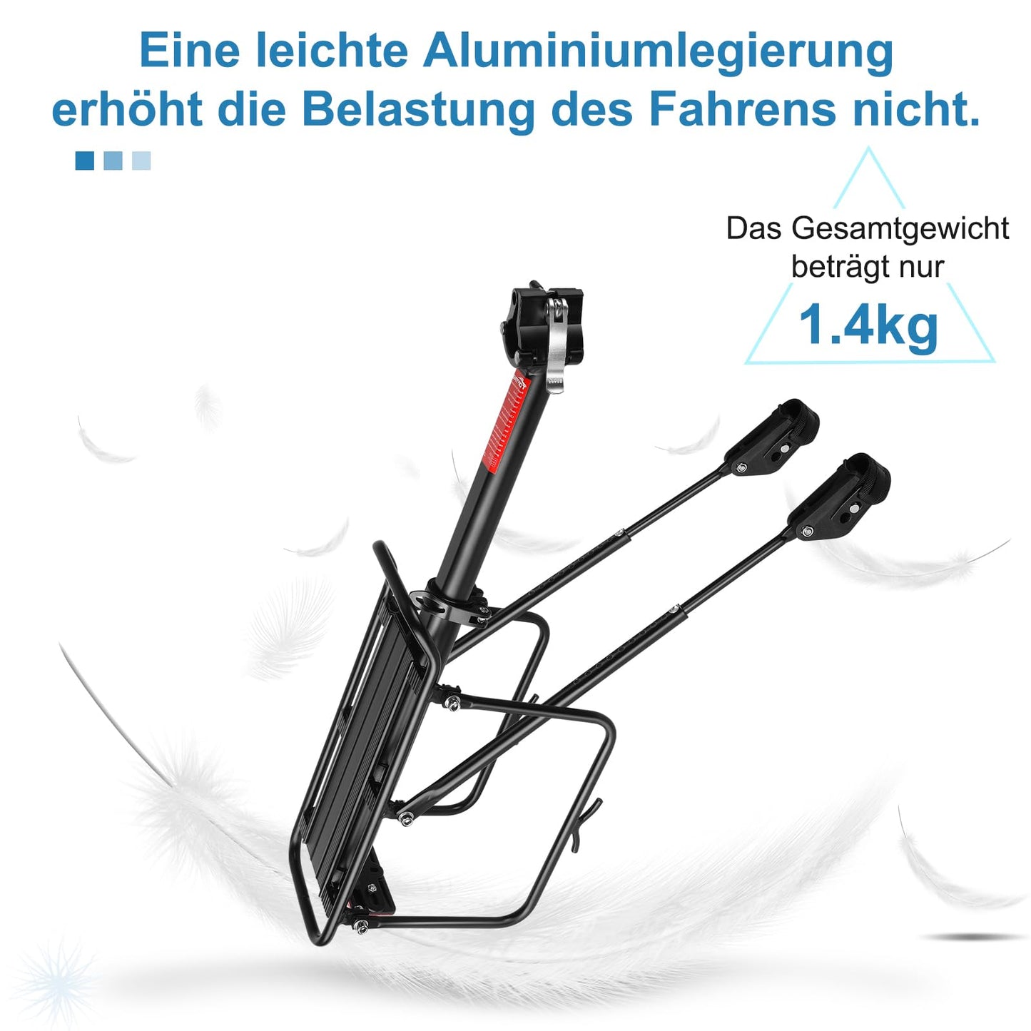 Toptrek bike rack for 24-29 inch bike | Universal aluminum alloy rack, carries at least 50 KG | Rear bike rack for MTB, road bike, ebike, gravel bike