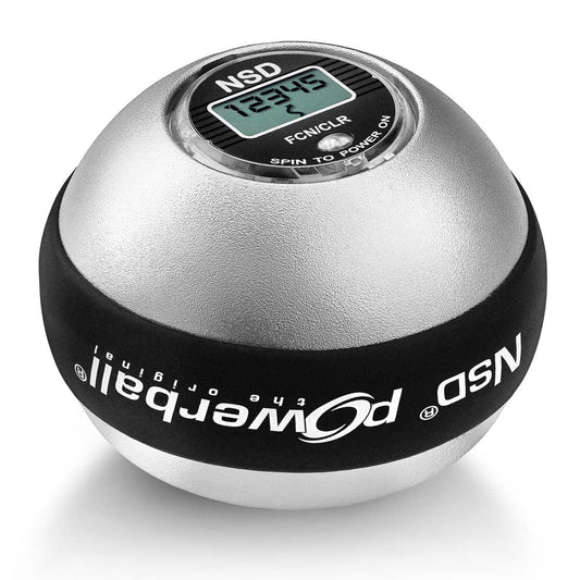 Powerball The Big Titan Autostart, gyroscope hand trainer for big hands including winding mechanism and tachometer, aluminum-silver, the original from Kernpower.